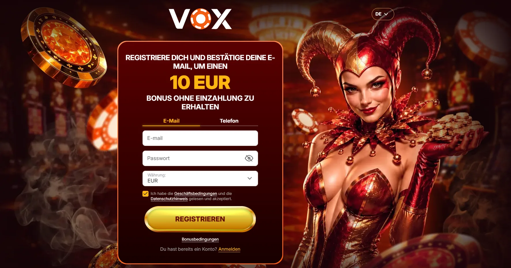 Vox Casino 10 EUR