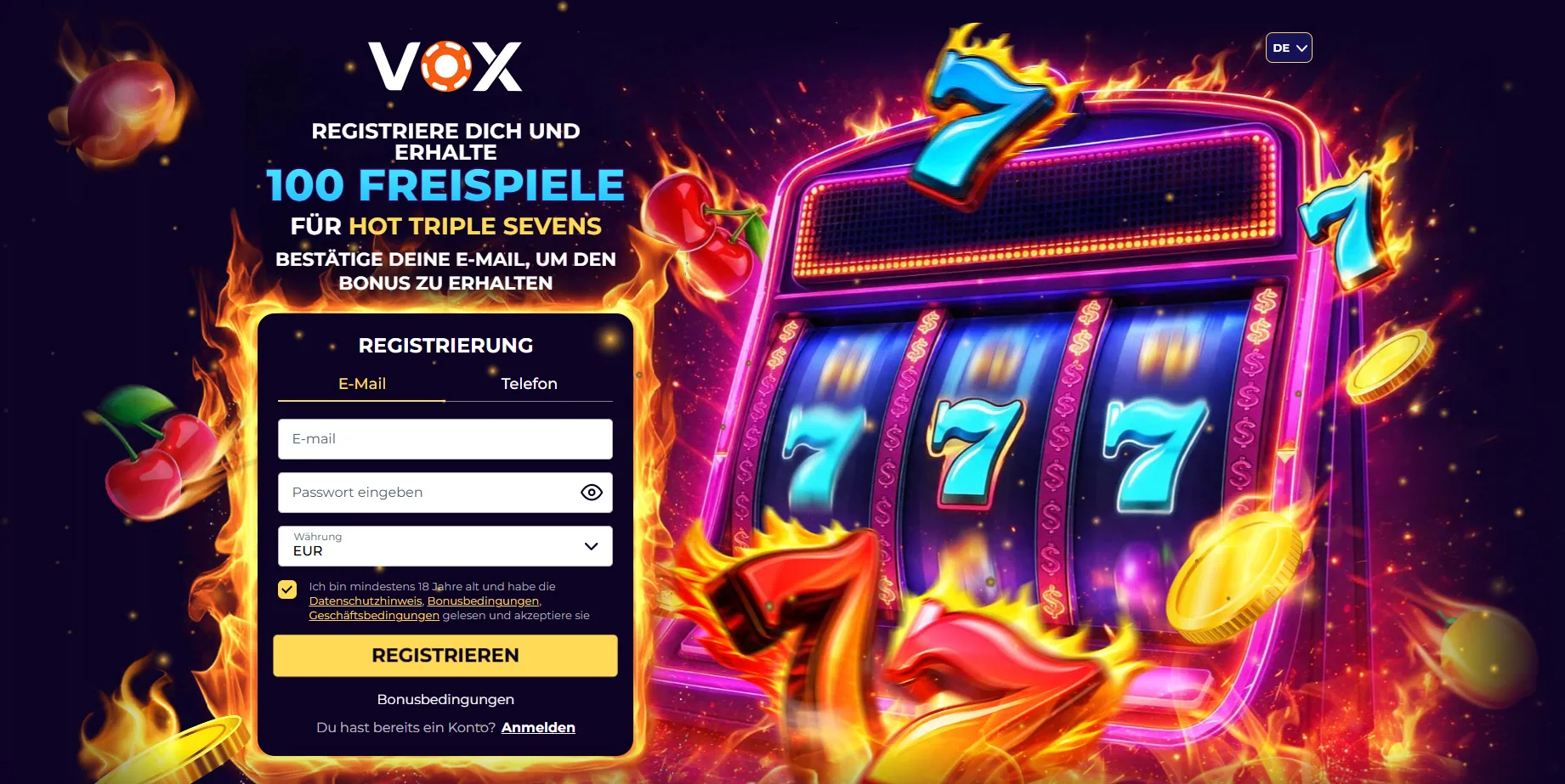 Vox Casino 100 FS